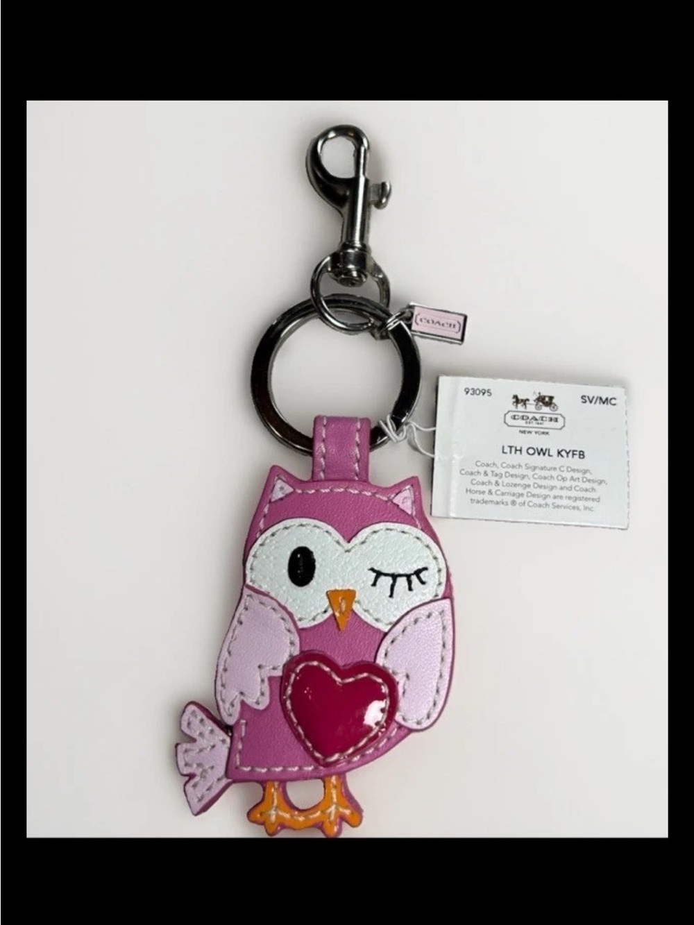 Coach Winking Love Owl Leather Bag Charm, 2010 Style:(#93095) Fall/Winter Launch